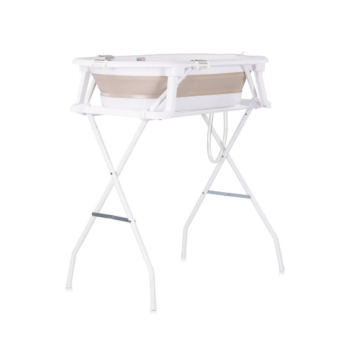 BABYBADEWANNE-SET Malibu 78 cm beige Ständer, klappbar, Thermometer, Ablauf - Beige, Kunststoff (47/78cm) - Chipolino