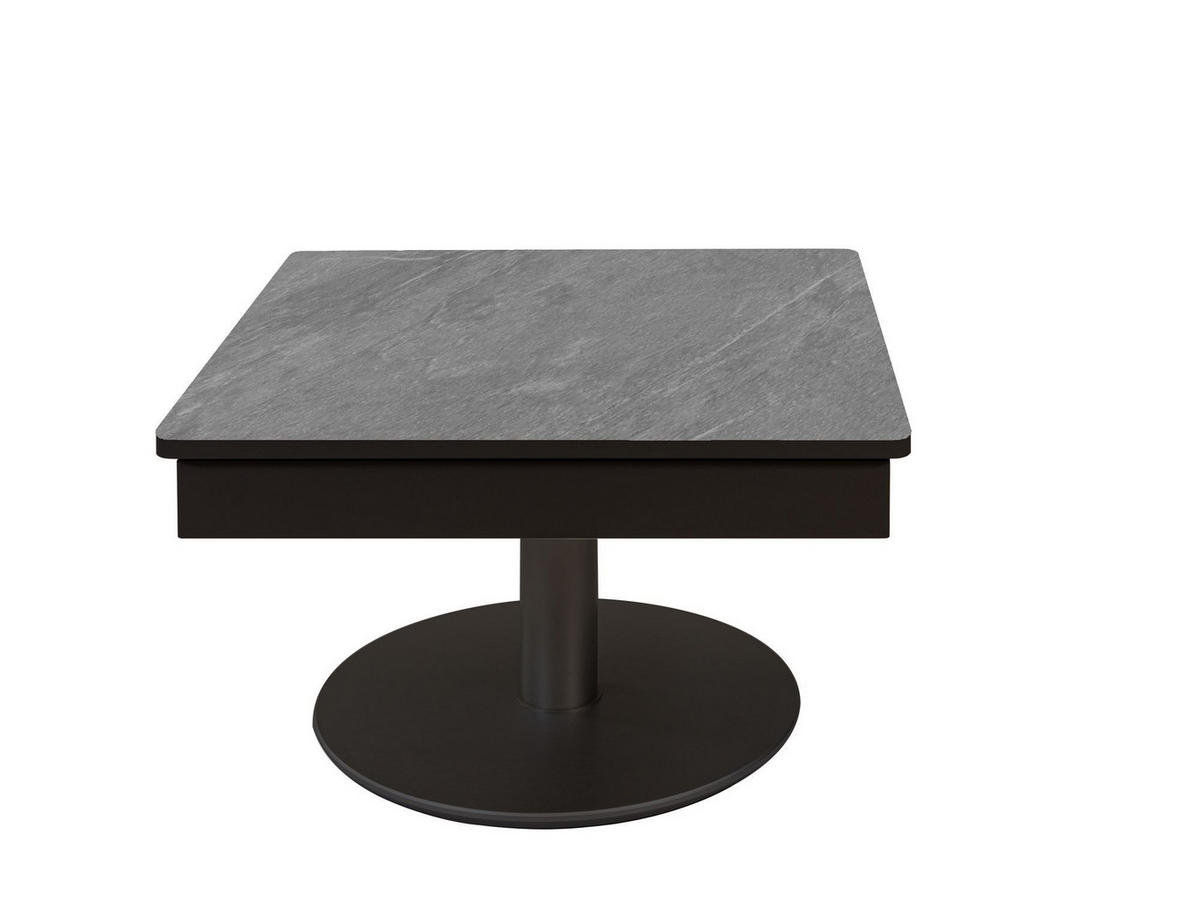 FUNKTIONSTISCH Cendrine 67x67x45 höhenverstellbar Anthrazit/Marble Grigio - Schwarz, Keramik (67/67/45cm) - 58aufmkessel