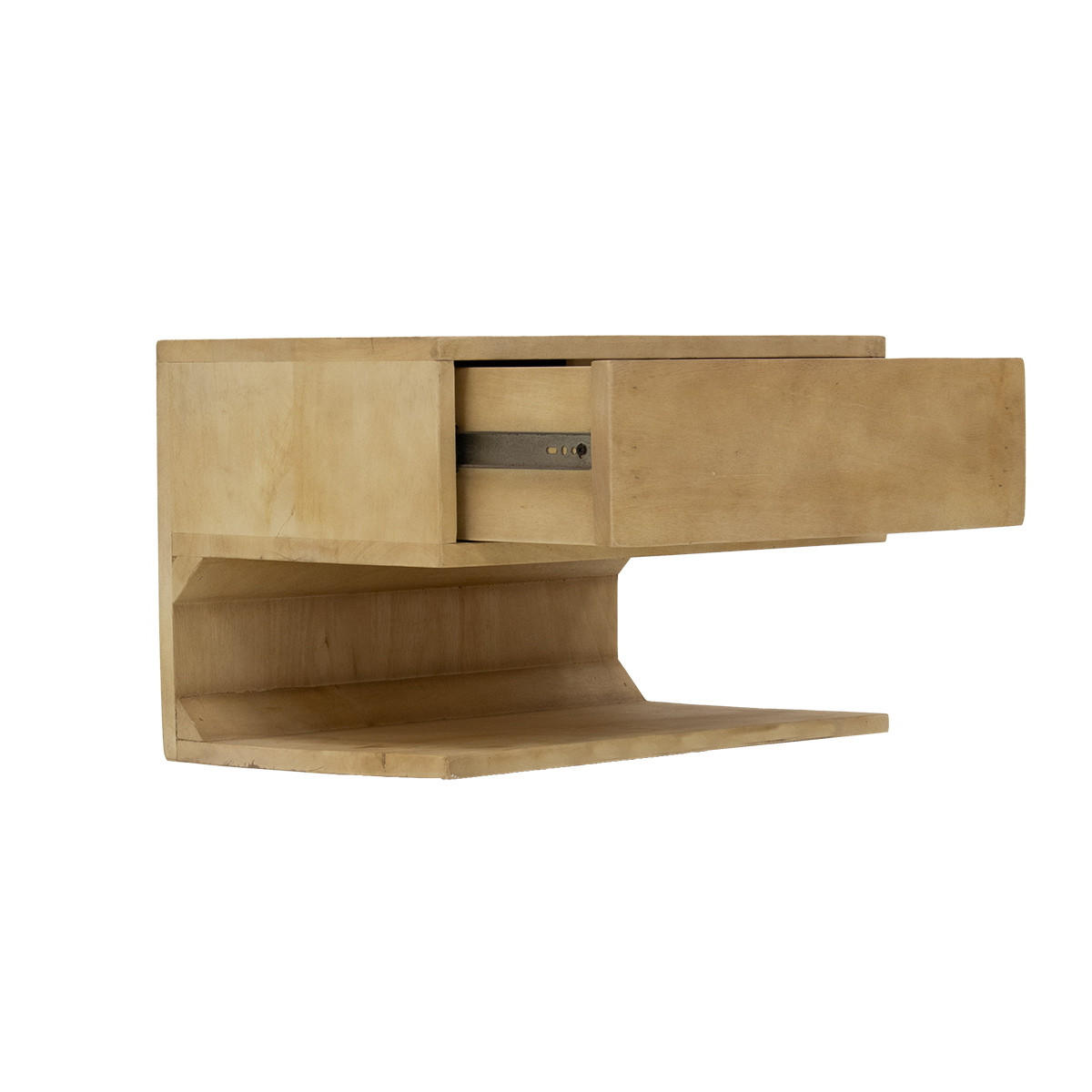 NACHTTISCH schwebend aus Holz, natürlich - Braun, Holz (45/30/30cm) - Giga Meubel