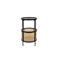 BEISTELLTISCH Makato Rund 30x30 cm Schwarz - Schwarz, Naturmaterialien (30/30/50cm) - Housecraft Living