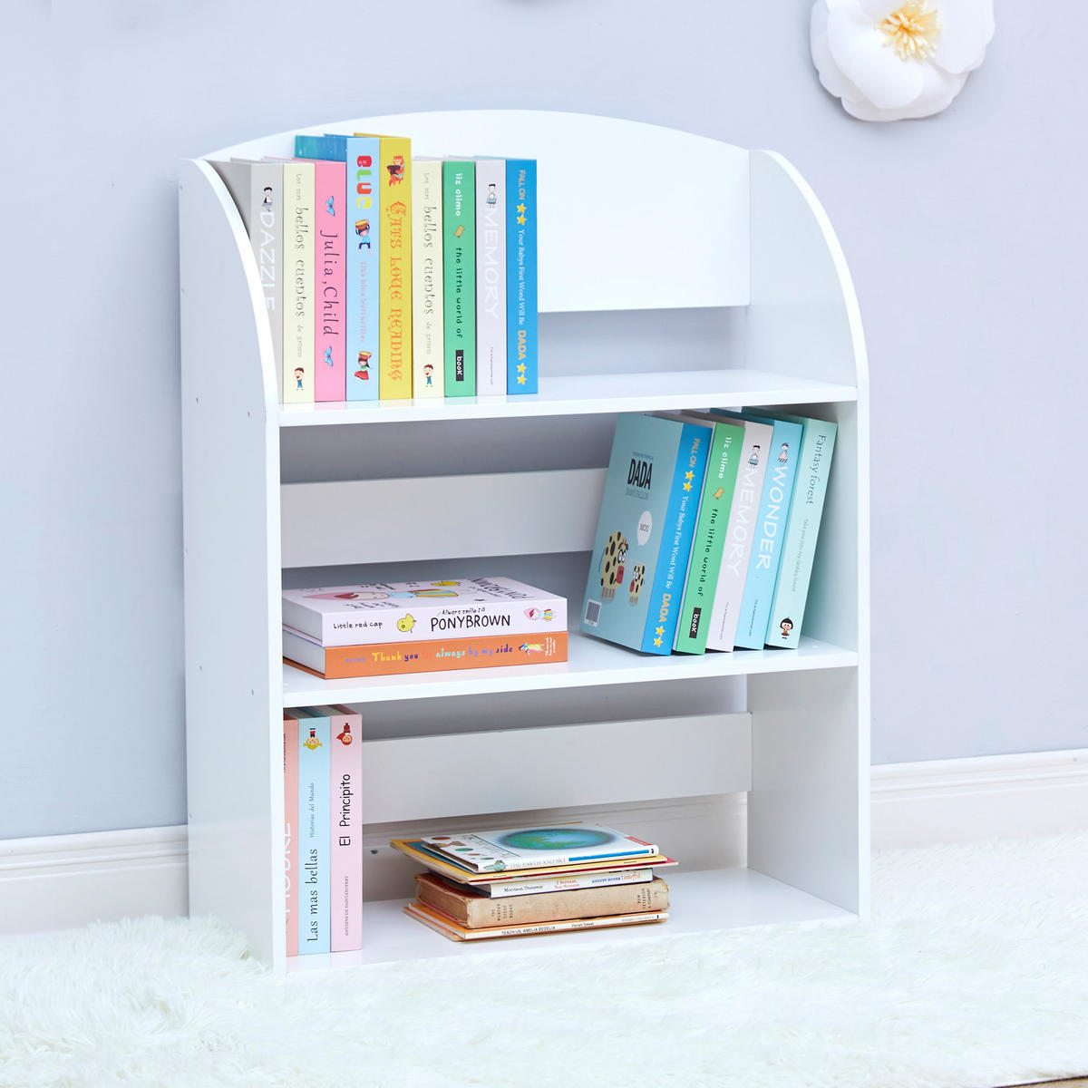 BÜCHERREGAL für Kinder, Weiß, 78 cm - Weiß, Holz (26/78.1/59.7cm) - Teamson Kids