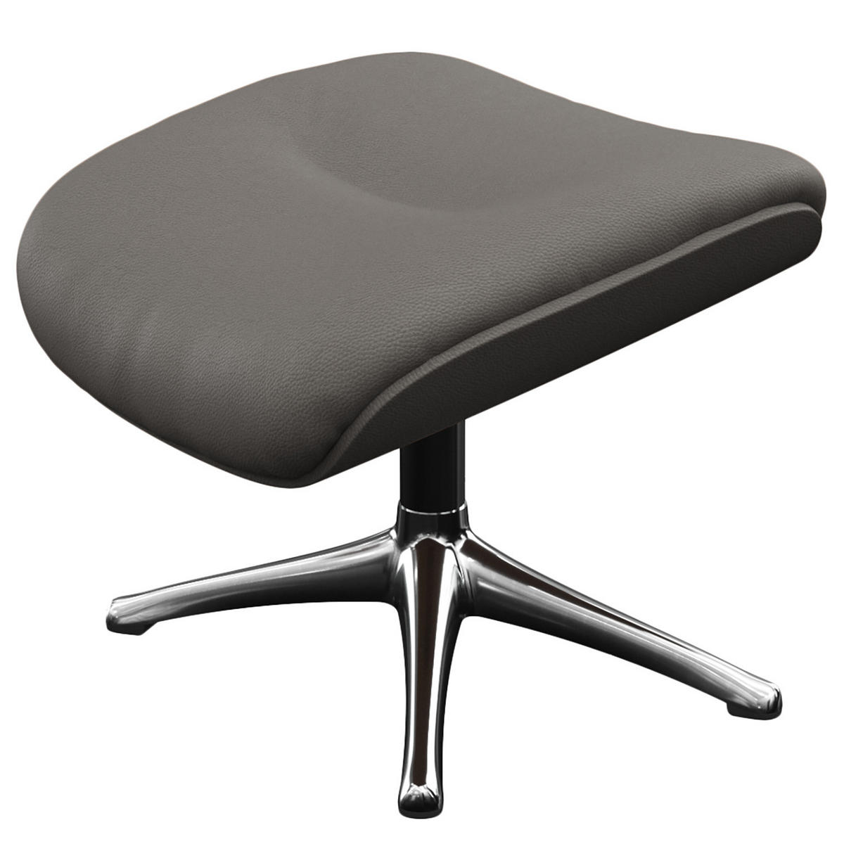 RELAXSESSEL - Grau, Leder/Metall (90/107/90cm) - home24