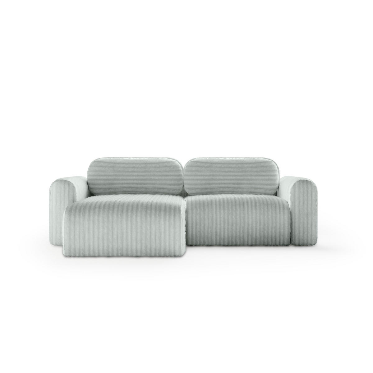ECKSOFA mit Schlaffunktion Emmen Mini, Hellgrün - Hellgrün, Textil (246/100cm) - Fedve