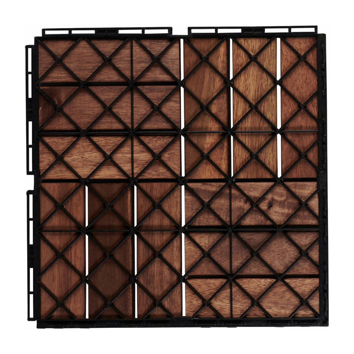 KLICKFLIESEN-SET 10 TLG. Alliste - Braun, Holz (30/30/1.9cm) - casa.pro