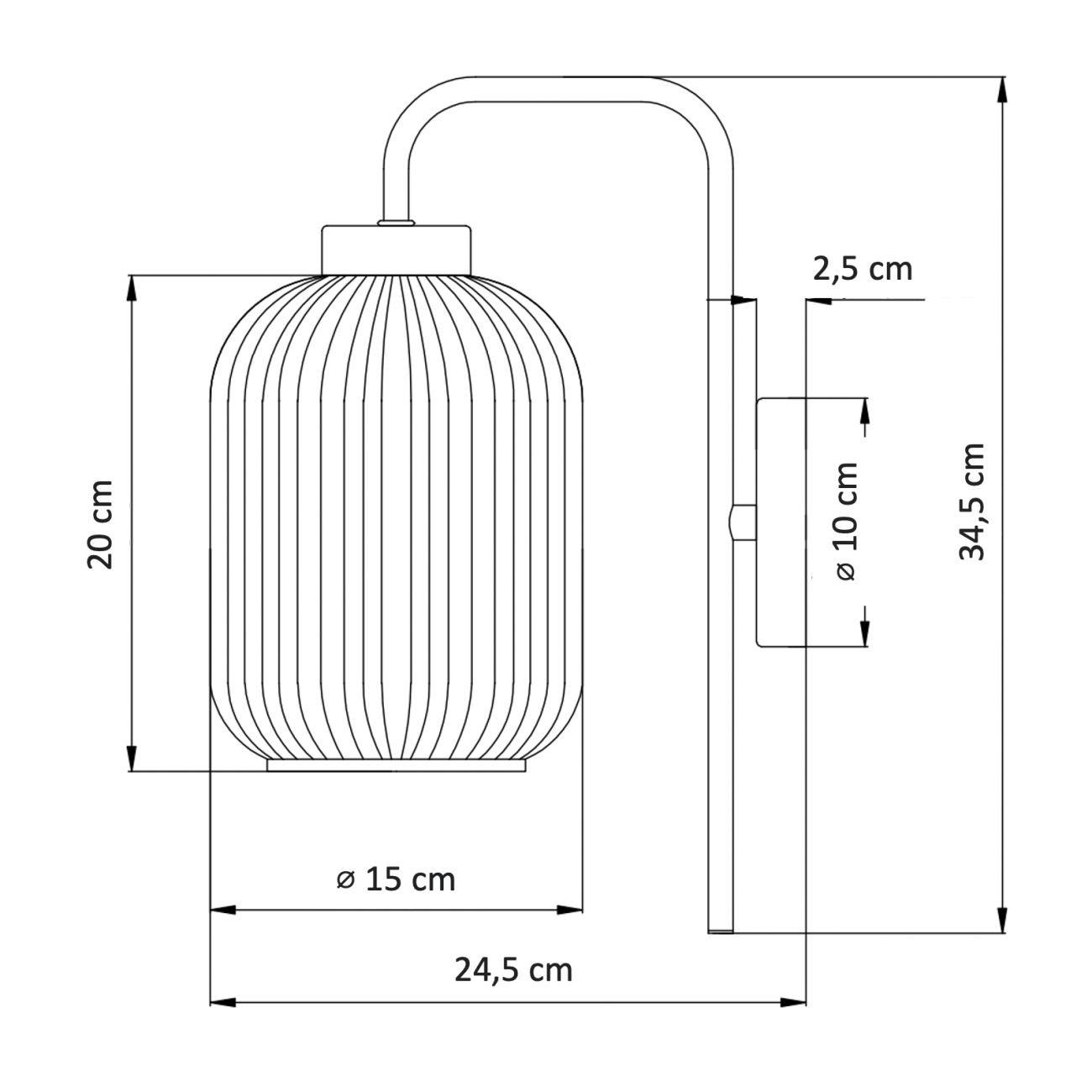 WANDLEUCHTE Canelia, Transparent und goldfarben, 34.5cm - Transparent, Glas (15/34.5/24cm) - KOSILUM