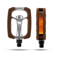 FAHRRADPEDALE Aluminium & Gummi Braun mit Reflektoren - Braun, Metall (8/1.5/12.5cm)