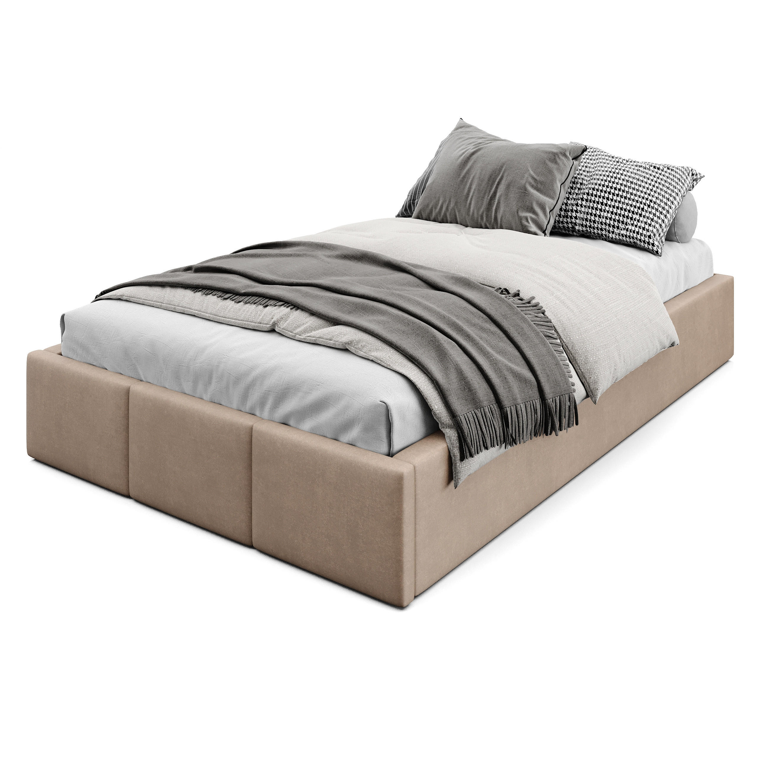 POLSTERBETT für Schlafzimmer Bett mit Stauraum Beige 120x200cm - Beige, Holzwerkstoff/Textil (120/200cm) - Muralo