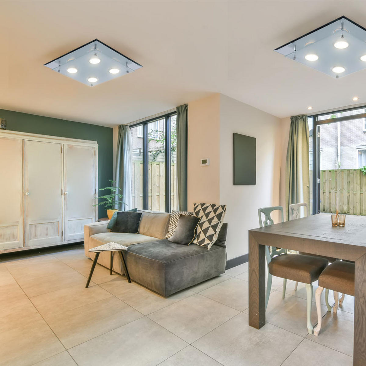 LED DECKENLEUCHTE ARENA Chrom Silber - Silberfarben, Glas (34/34/8cm) - Esto