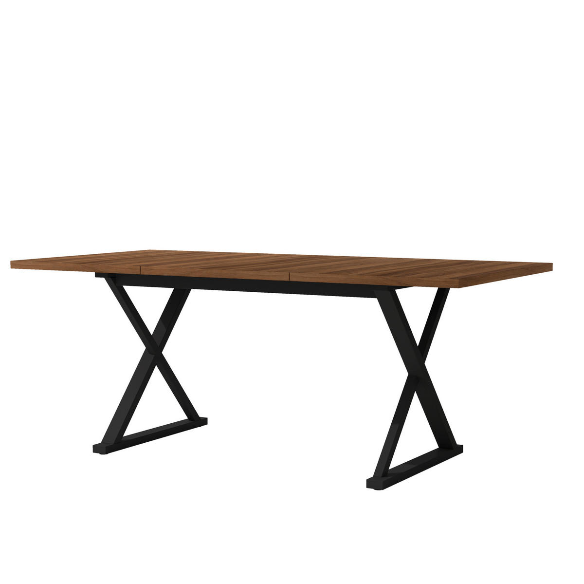 ESSTISCH 180/75/90 cm Walnussfarben aus MDF mit Metallbeinen - Walnussfarben, Holzwerkstoff (180/90/75cm) - OKMYHOME