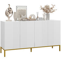 SIDEBOARD Weiß-Goldfarben, 4 Türen, 140/40/75 cm - Weiß, Holz (140/75/40cm) - PANGIVO