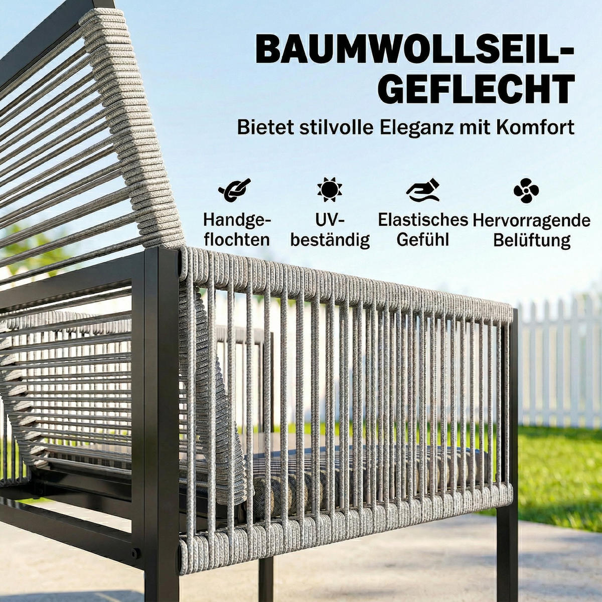 GARTENMÖBEL SET 5-teilig DE-09928 - Hellgrau, Metall - ComfortXL