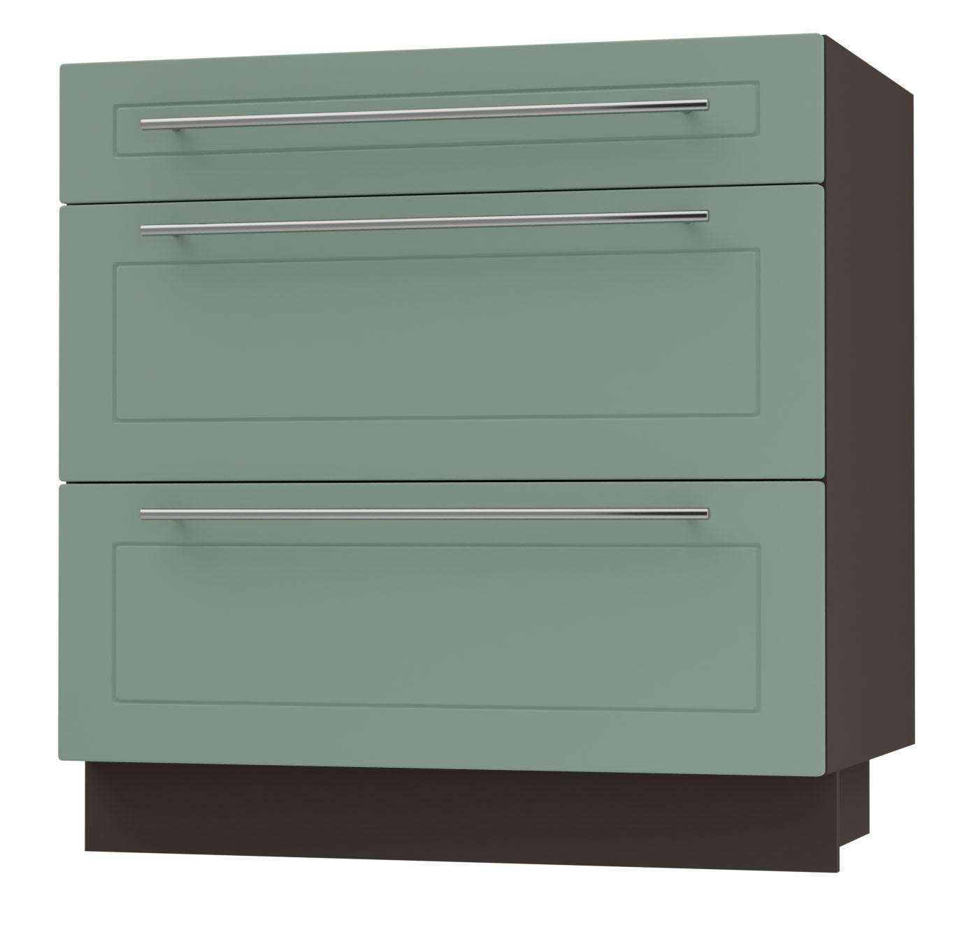 SCHUBLADENUNTERSCHRANK Kvantum D3A/80 80 / 50 / 82cm - Dunkelgrau/Mintgrün, Holz/Holzwerkstoff (80/82/50cm) - Feldmann-Wohnen