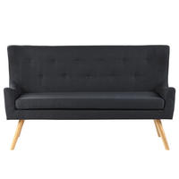 2-SITZER-KÜCHENSOFA Polsterbezug Schwarz Skibby - Schwarz, Textil (160/95/60cm) - Beliani