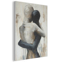 AKUSTIKBILD Abstrakt - Liebe - Schwarz und weiß - Modern Kunstdruck Schlafzimmer 50x70 cm - Schwarz, Kunststoff (50/70/0.9cm) - MuchoWow