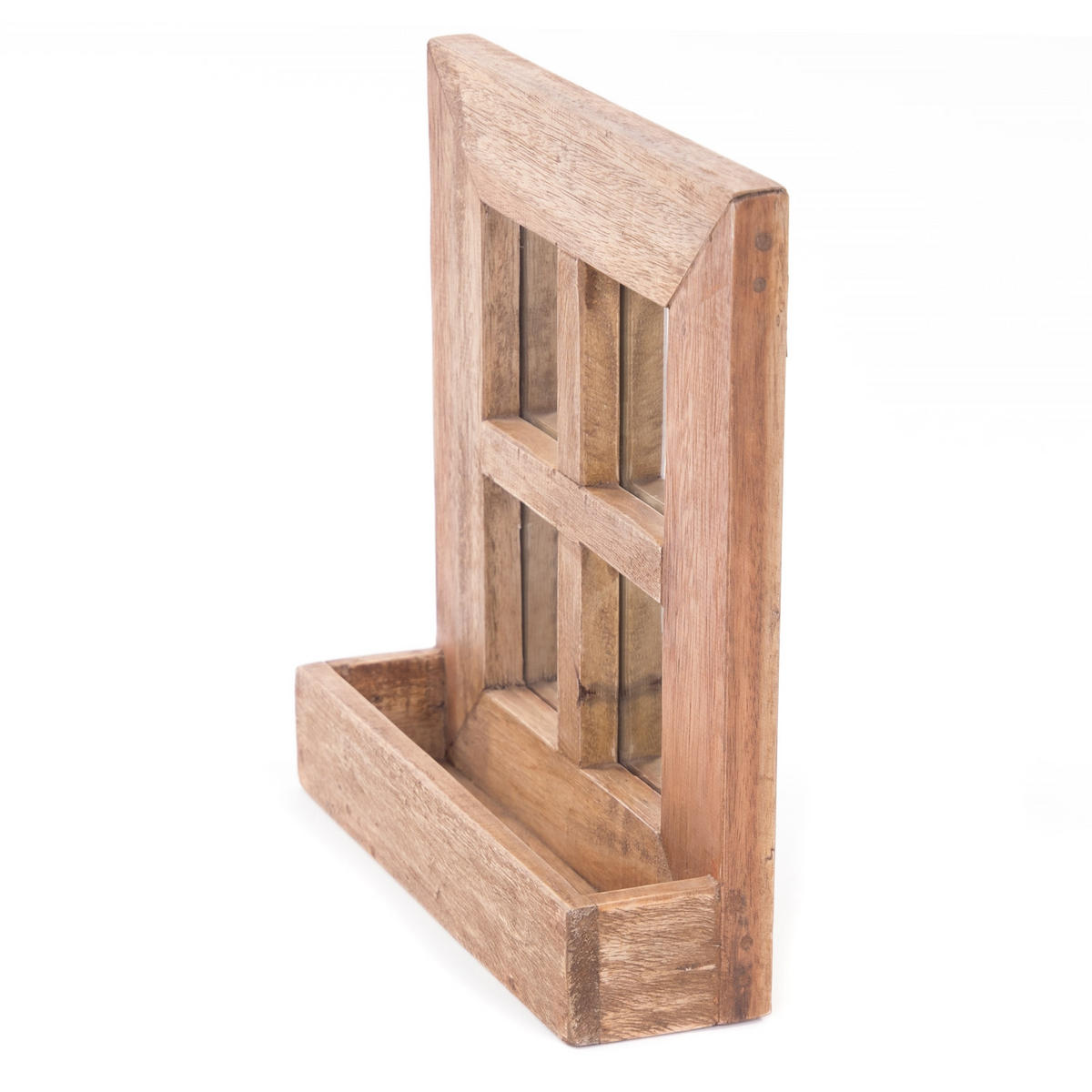 WANDSPIEGEL Vintago 40x36 cm, Mahagoni Holz, mit Ablage naturfarben - Naturfarben, Holz (36/40/11cm) - DESIGN DELIGHTS