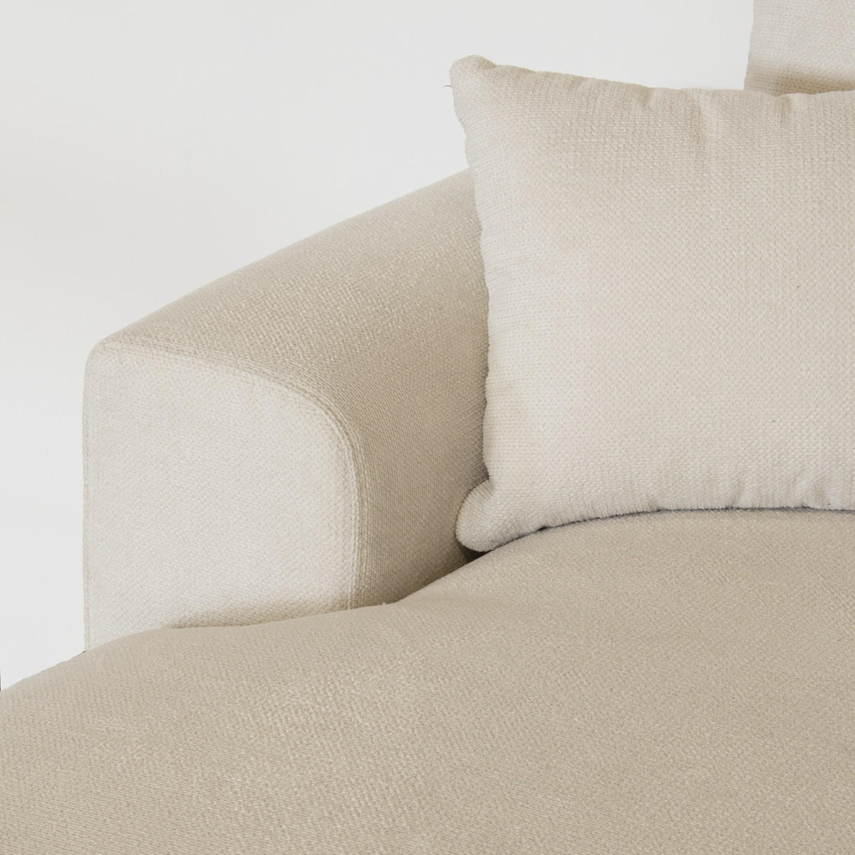 CHAISELONGUE Sofa 3-Sitzer links aus Stoff, beige - Beige, Textil (270/66/165cm) - Giga Meubel