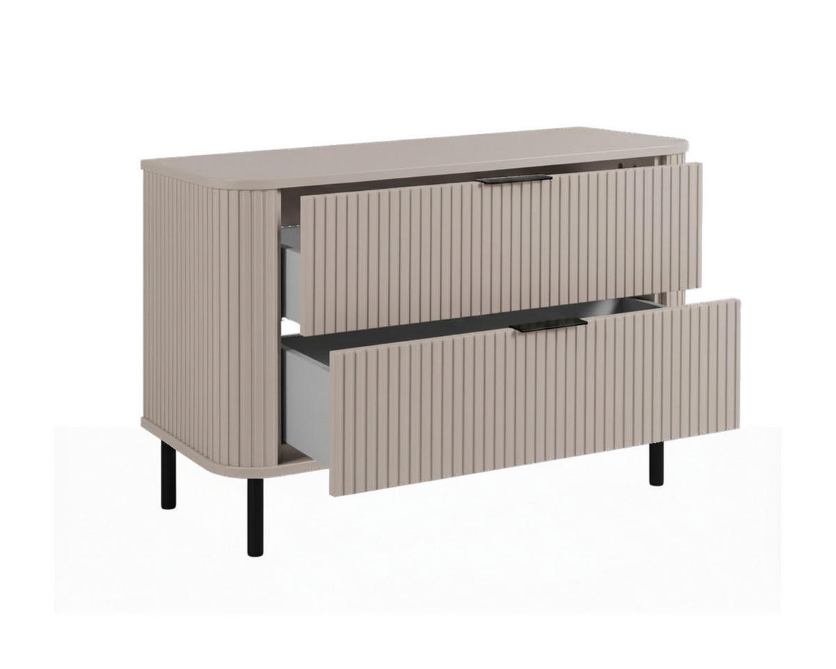 BADEZIMMERSCHRANK : Farbe Kaschmir, Griff schwarz, Füße schwarz, 100 x 41,5 x 66,7 cm - Kaschmir/Schwarz, Holzwerkstoff (100/66.7/41.5cm) - 3XE LIVING