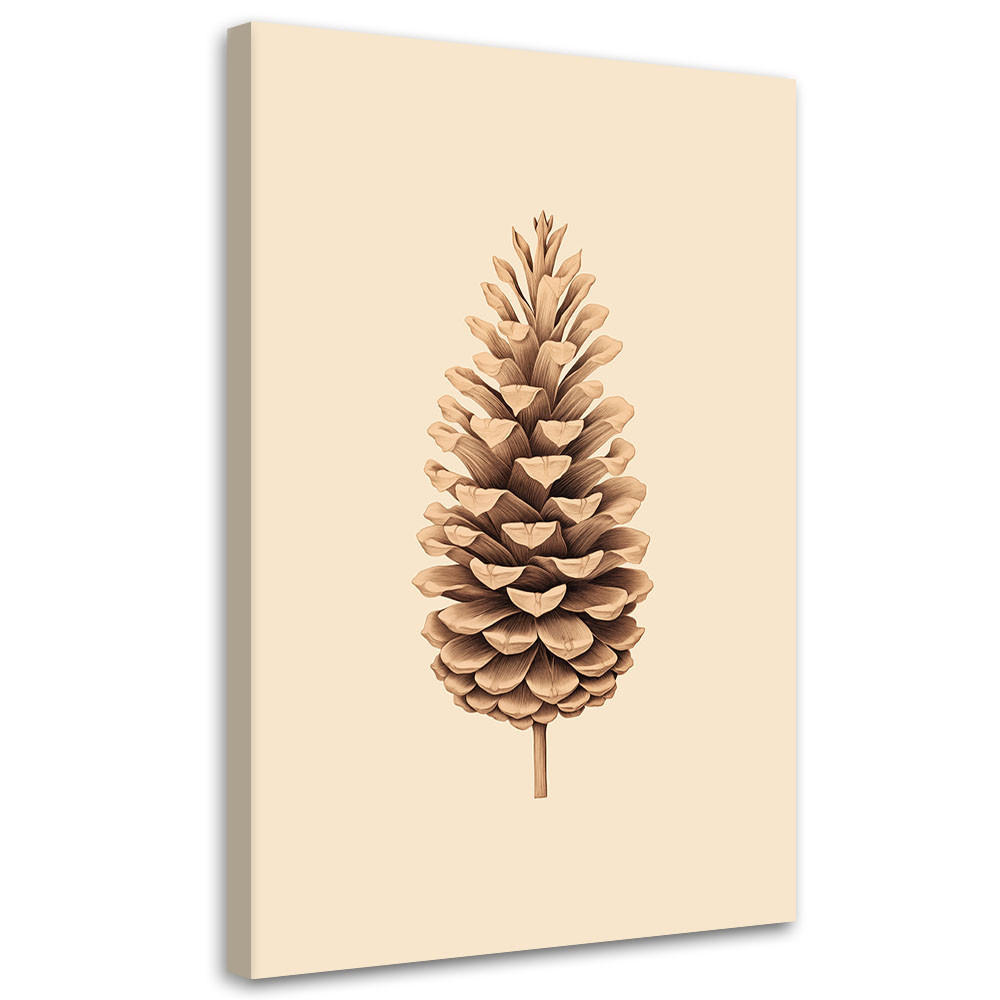 WANDBILD minimalistischer tannenzapfen - Beige, Textil (40/60cm) - Feeby