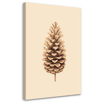 WANDBILD minimalistischer tannenzapfen - Beige, Textil (40/60cm) - Feeby
