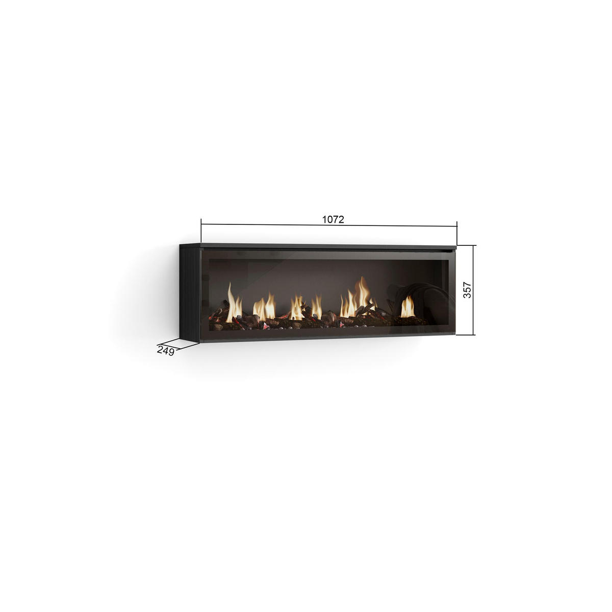 ELEKTROKAMIN LED, schwarz, 107/25/38cm - Schwarz, Holzwerkstoff (107/38/25cm) - Skraut Home