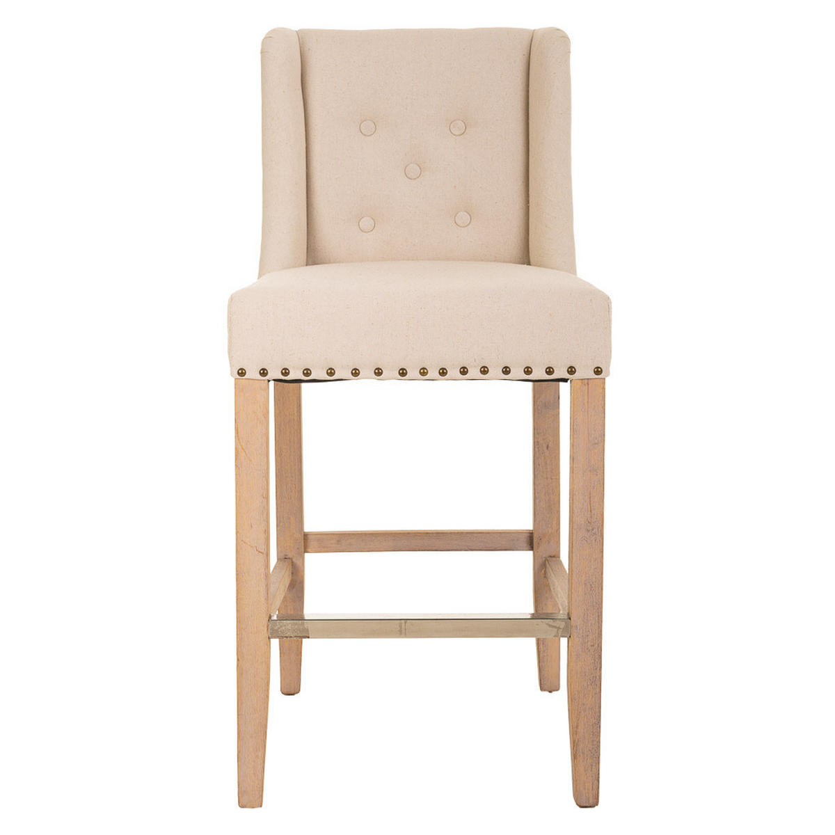 BARHOCKER aus Holz, grau, 48x58x67cm - Beige, Holz (48/104/58cm) - Wanderlust