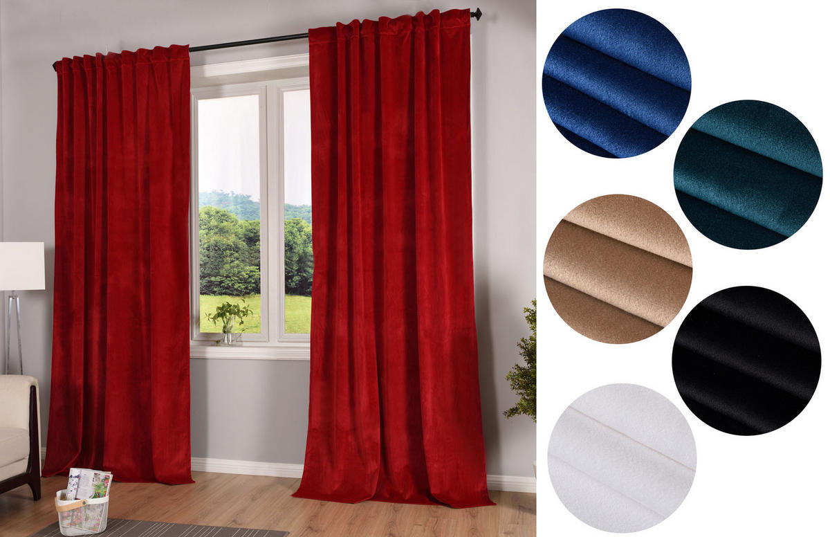 VORHANG 2ER SET MILANO HxB 235x135 cm Taupe - Taupe, Textil (135/235cm) - Gardinenbox
