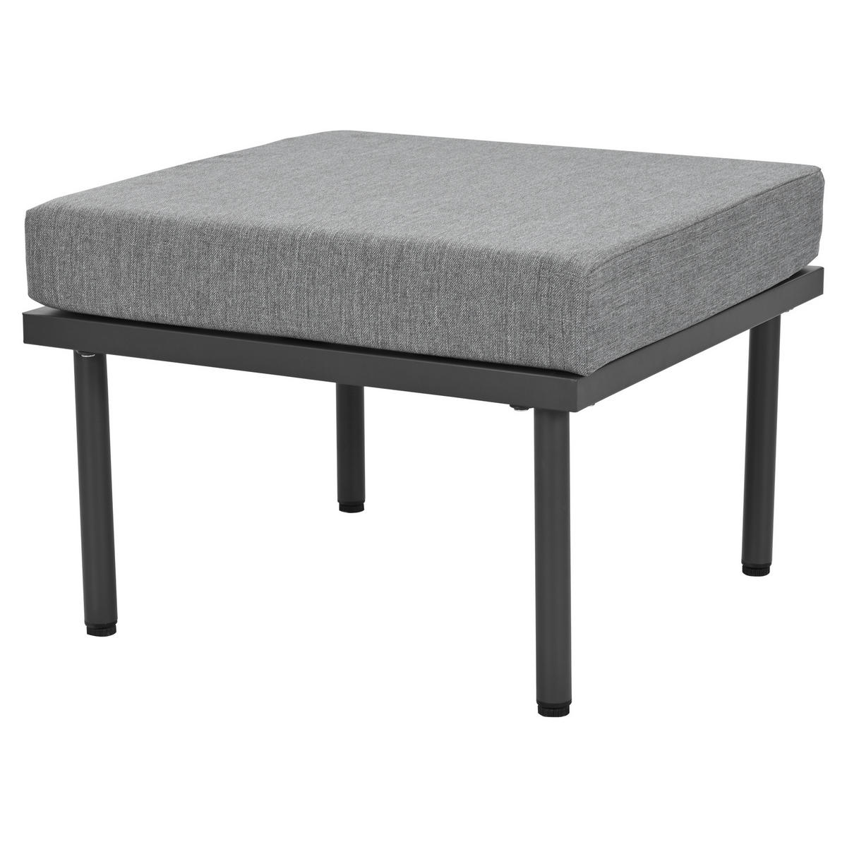 LOUNGESET 6er Seil Grau Mit Verstellbaren Füßen & Glastisch - Grau, Kunststoff - FLIEKS