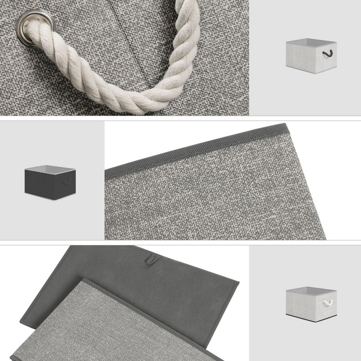 AUFBEWAHRUNGSBOX KIEV - Grau, Textil (30/25/40cm) - Hansiro