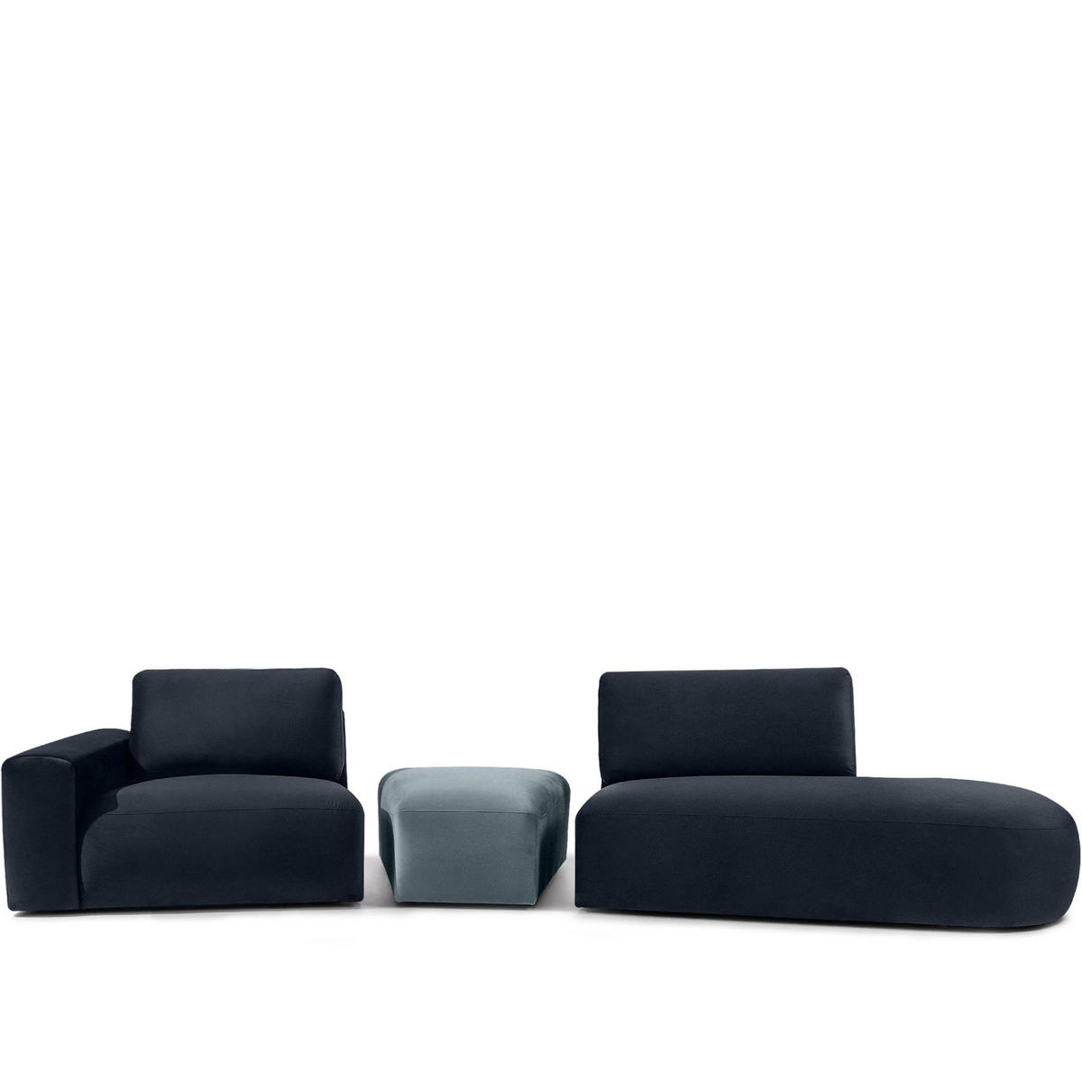 4-SITZER ECKSOFA ZUCCO Velour rechts, Marineblau - Blau, Textil (350/84/105cm) - KONSIMO®