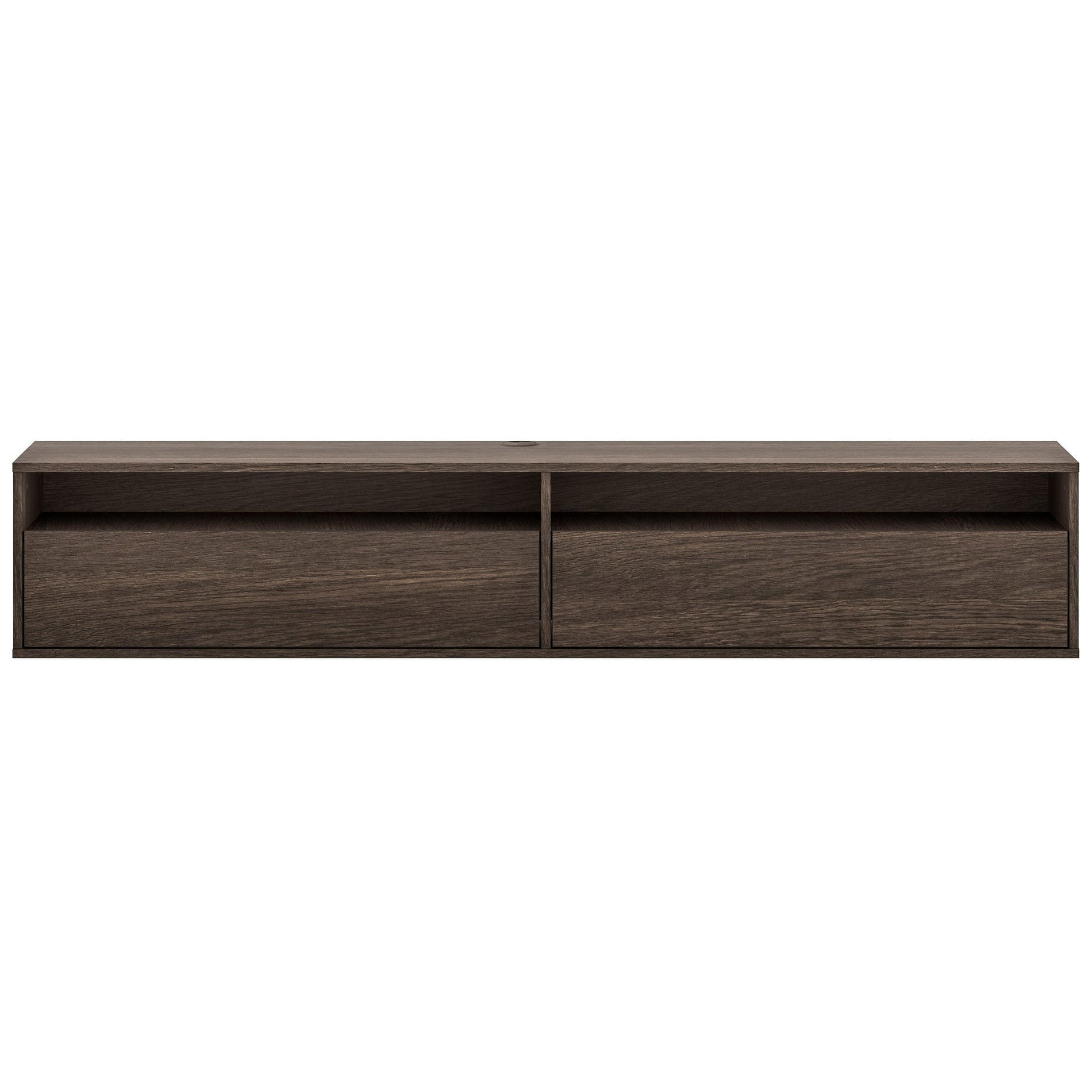 TV-STOLÍK Heggers s výklenkami Dub dunin 180 cm - tmavohnedá, kompozitné drevo (180/33/33cm) - Selsey