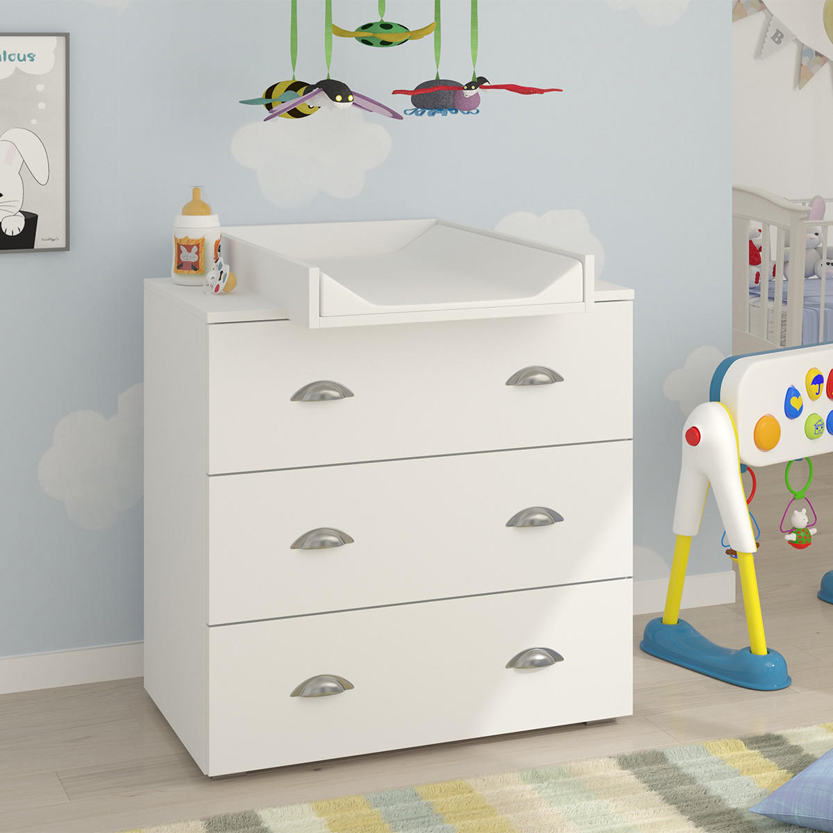 DJEČJA KOMODA Lio Matt bijelo - bijela, drvni materijal (80/90/48cm) - Petits-meubles