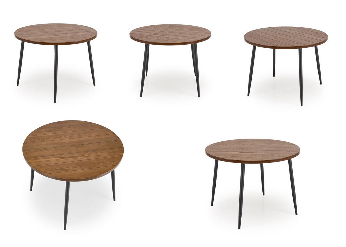 ESSTISCH rund Nussbaum Schwarz 105x75cm - Nussbaumfarben/Schwarz, Holzwerkstoff (105/105/75cm) - designimpex