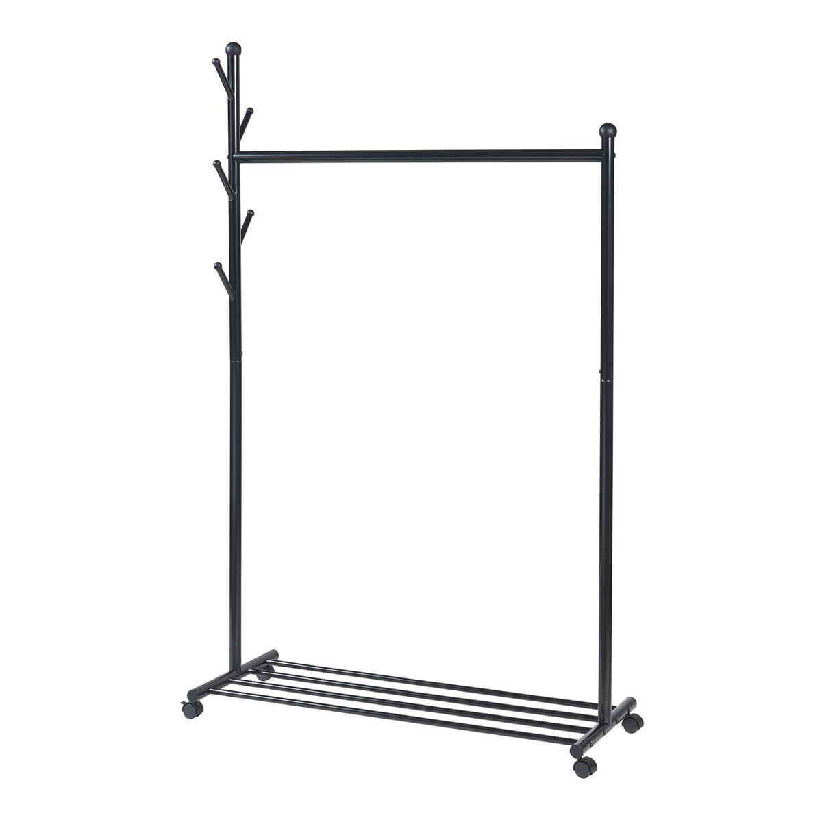 GARDEROBENSTÄNDER rollbar Snåsa - Schwarz, Metall (105/170/43cm) - [en.casa]