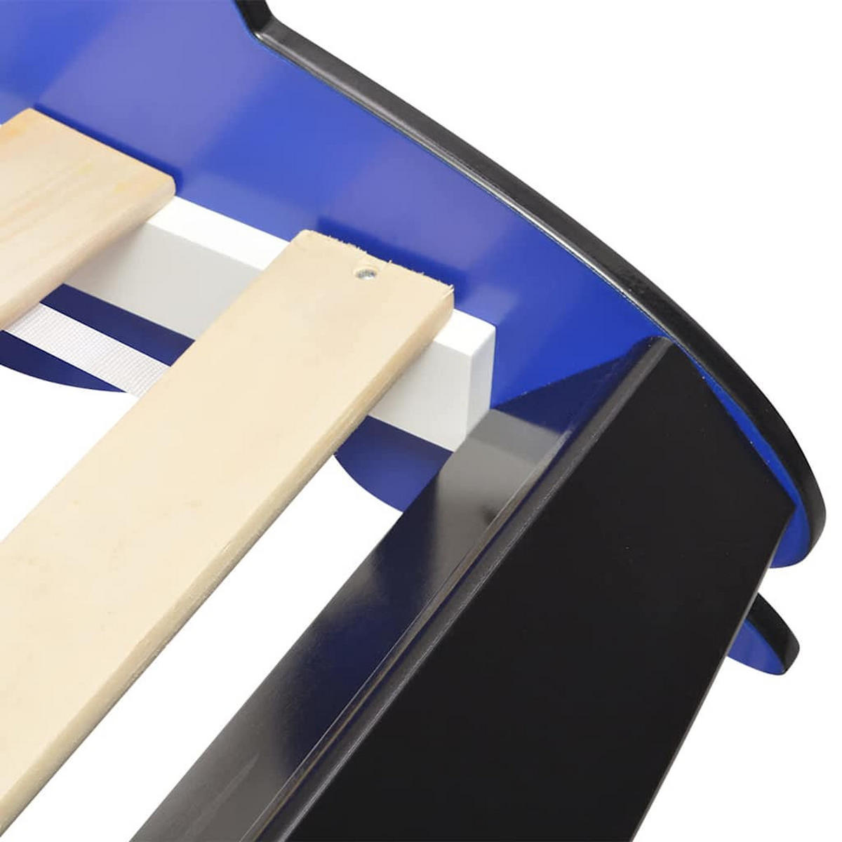 KINDERBETT MIT LED IM RENNWAGEN-DESIGN 90 X 200 CM BLAU - Blau, Holzwerkstoff (94/38/225cm) - vidaXL