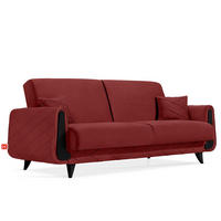 3-SITZER-SOFA GUSTAVO III Sofa 3 Velours, Bordeaux - Bordeaux, Holz/Holzwerkstoff (230/98/98cm) - KONSIMO®