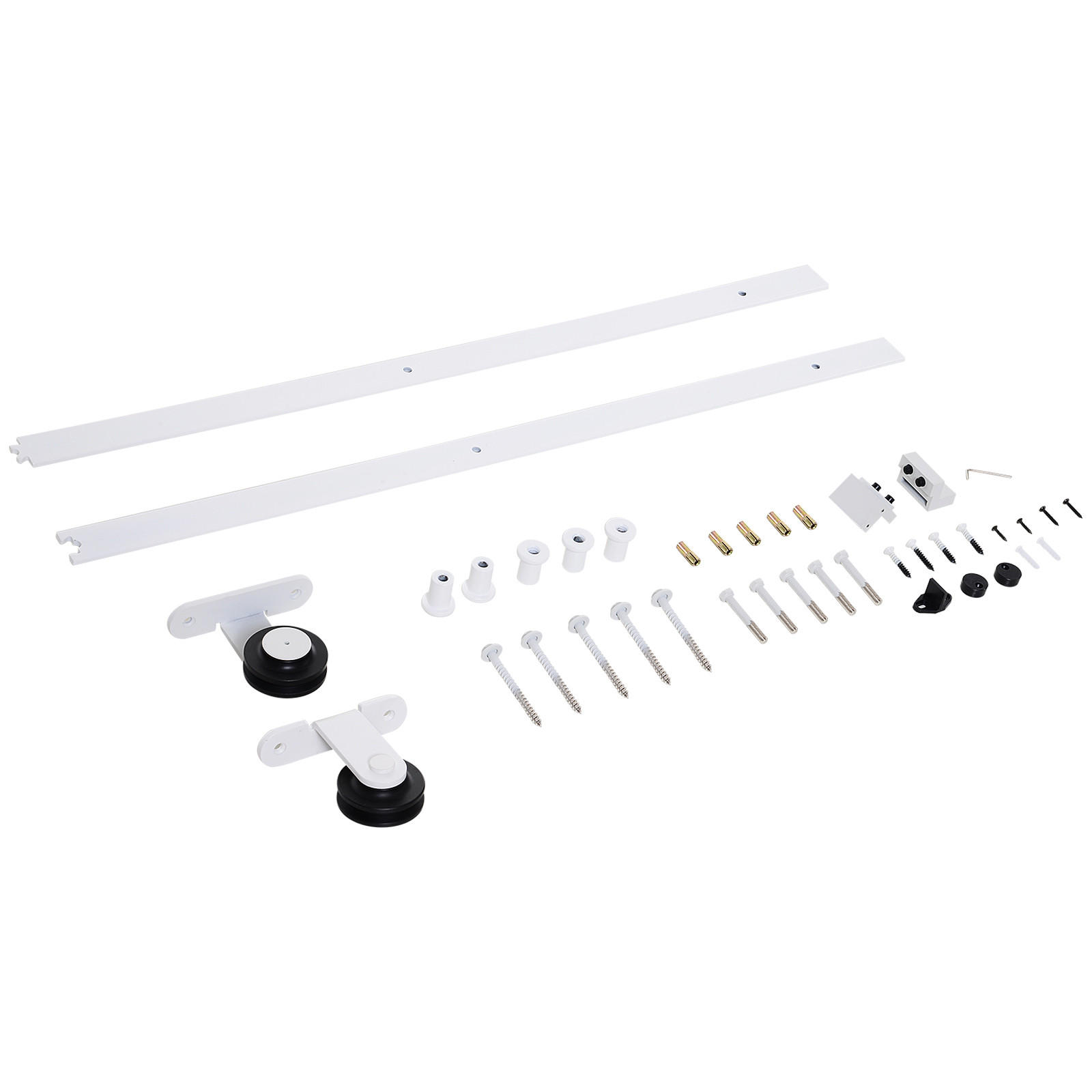 SCHIEBETÜRSYSTEM - Weiß, Metall (4/0.6/183cm) - HOMCOM