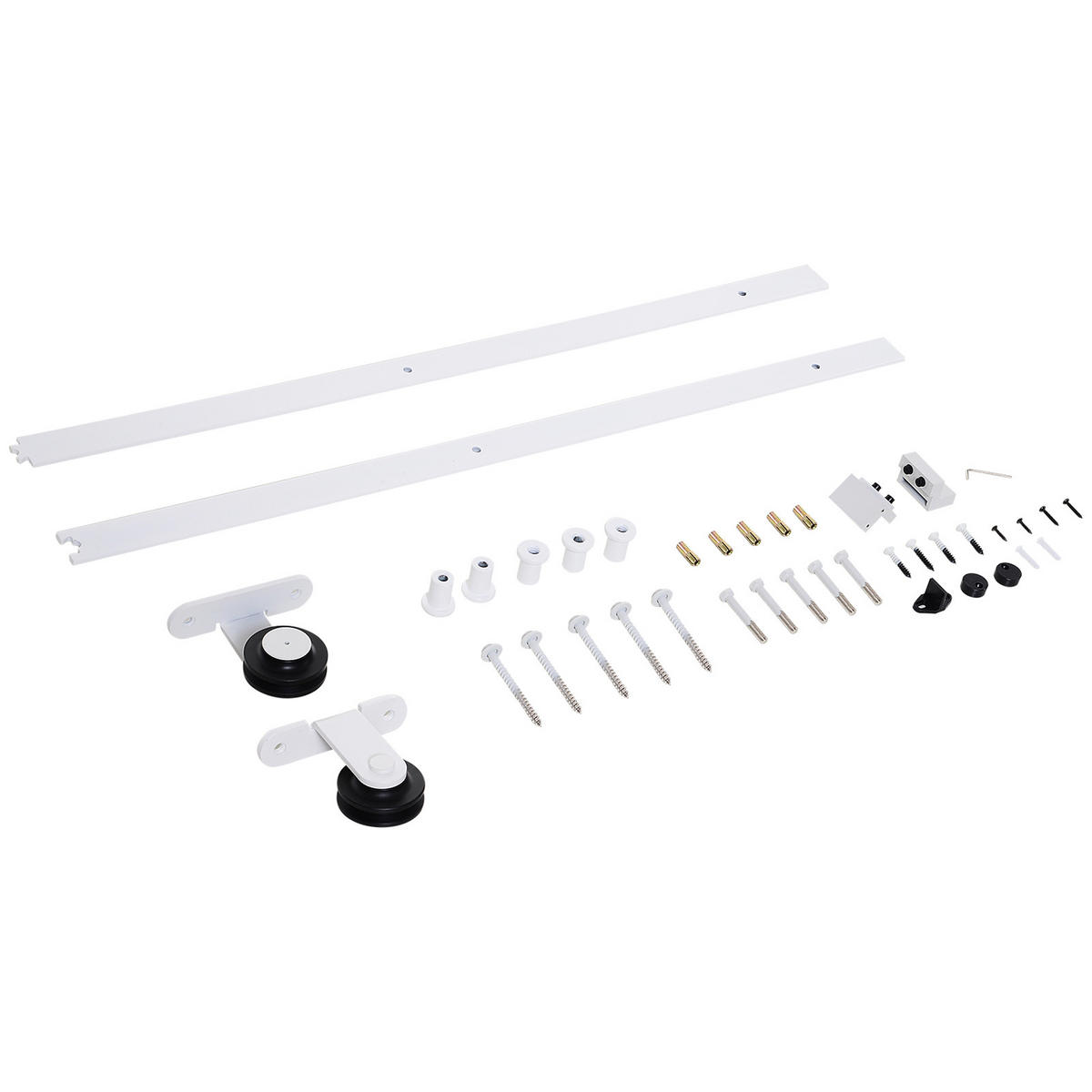 SCHIEBETÜRSYSTEM - Weiß, Metall (4/0.6/183cm) - HOMCOM