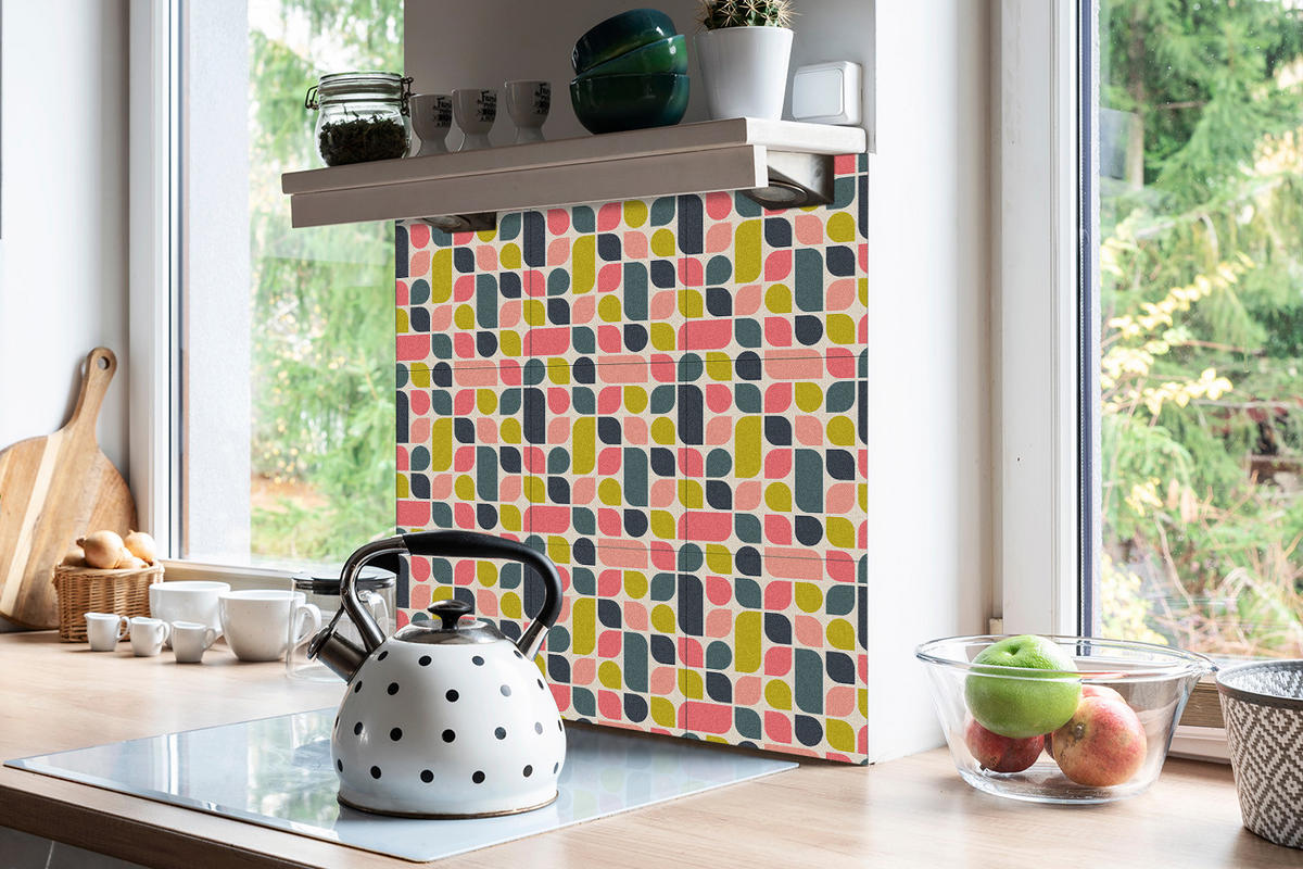 FLIESENAUFKLEBER 9 Stück 30x30 cm selbstklebend Klassisches Design - Multicolor, Textil (30/1.6/30cm) - TULUP