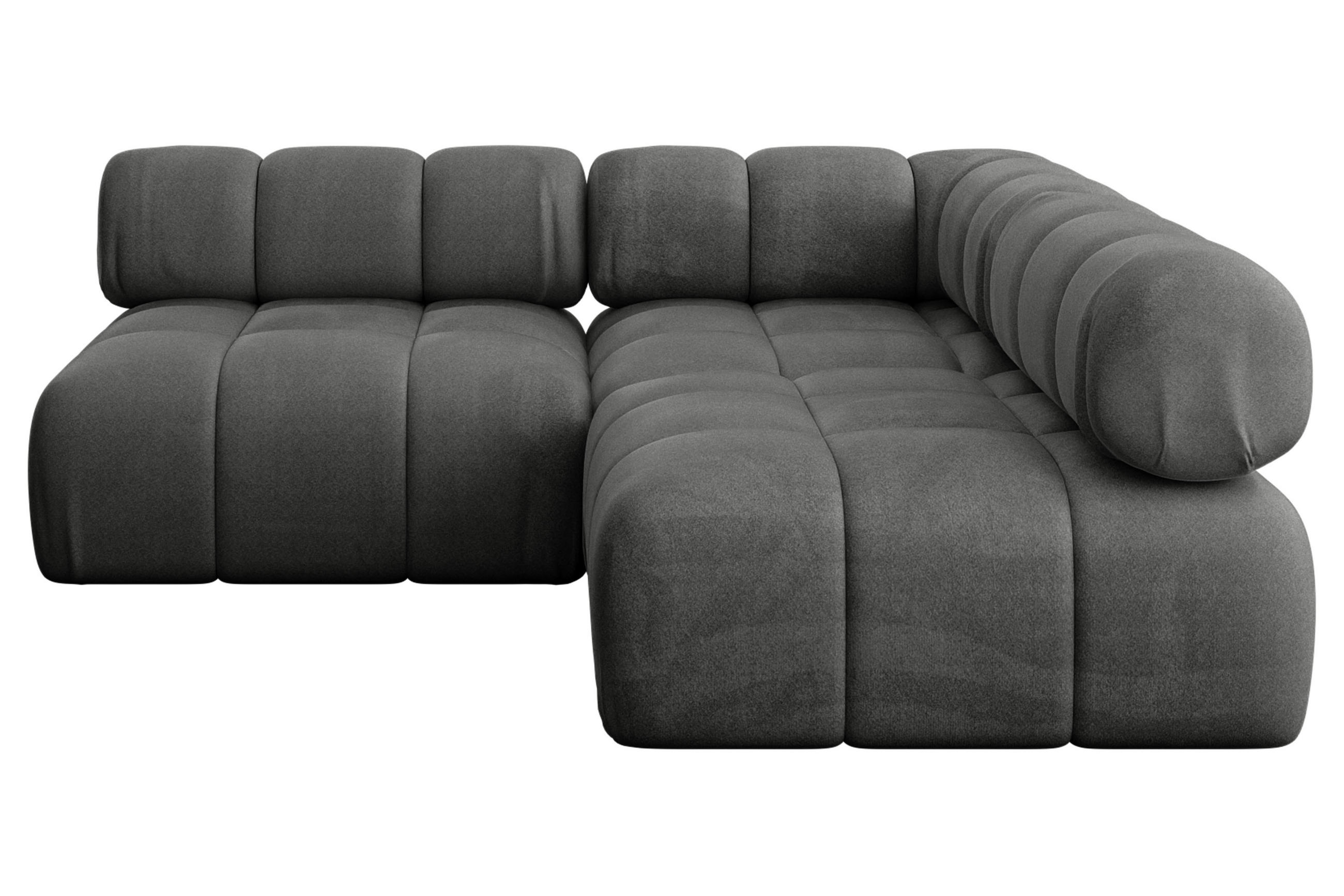 ECKSOFA modulares Sofa Samaro-L1 - 190x190x70 cm Dunkelgrau Velours - Dunkelgrau, Holzwerkstoff/Textil (190/190cm) - ALTDECOR