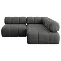 ECKSOFA modulares Sofa Samaro-L1 - 190x190x70 cm Dunkelgrau Velours - Dunkelgrau, Holzwerkstoff/Textil (190/190cm) - ALTDECOR