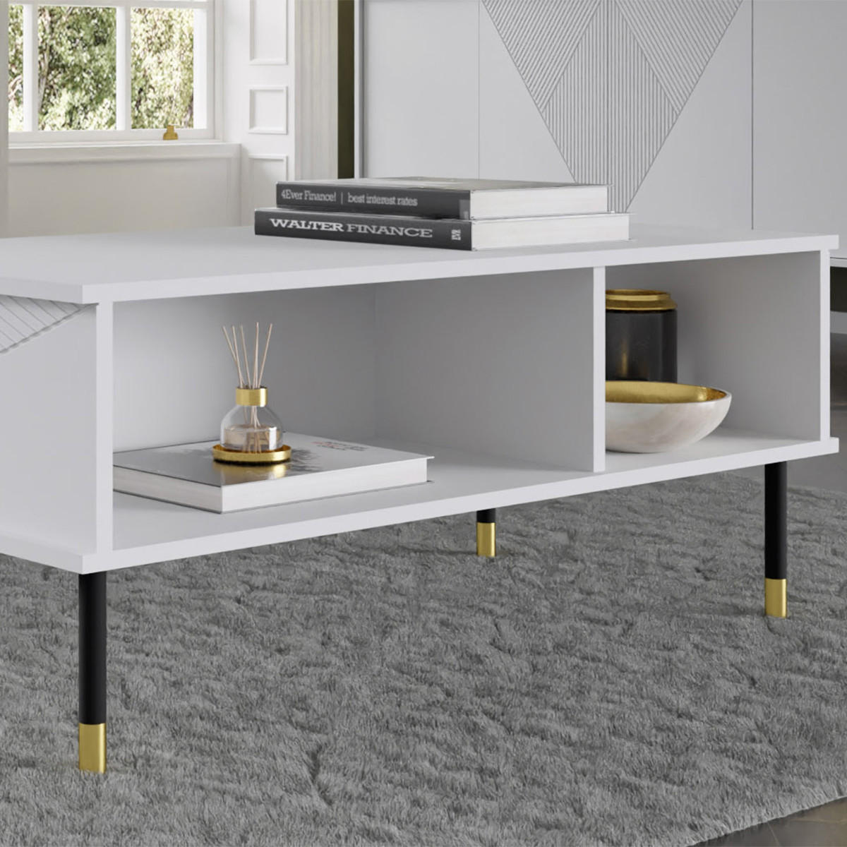 COUCHTISCH Aglaé Weiß - Weiß, Holzwerkstoff (55/110/45cm) - Petits-meubles