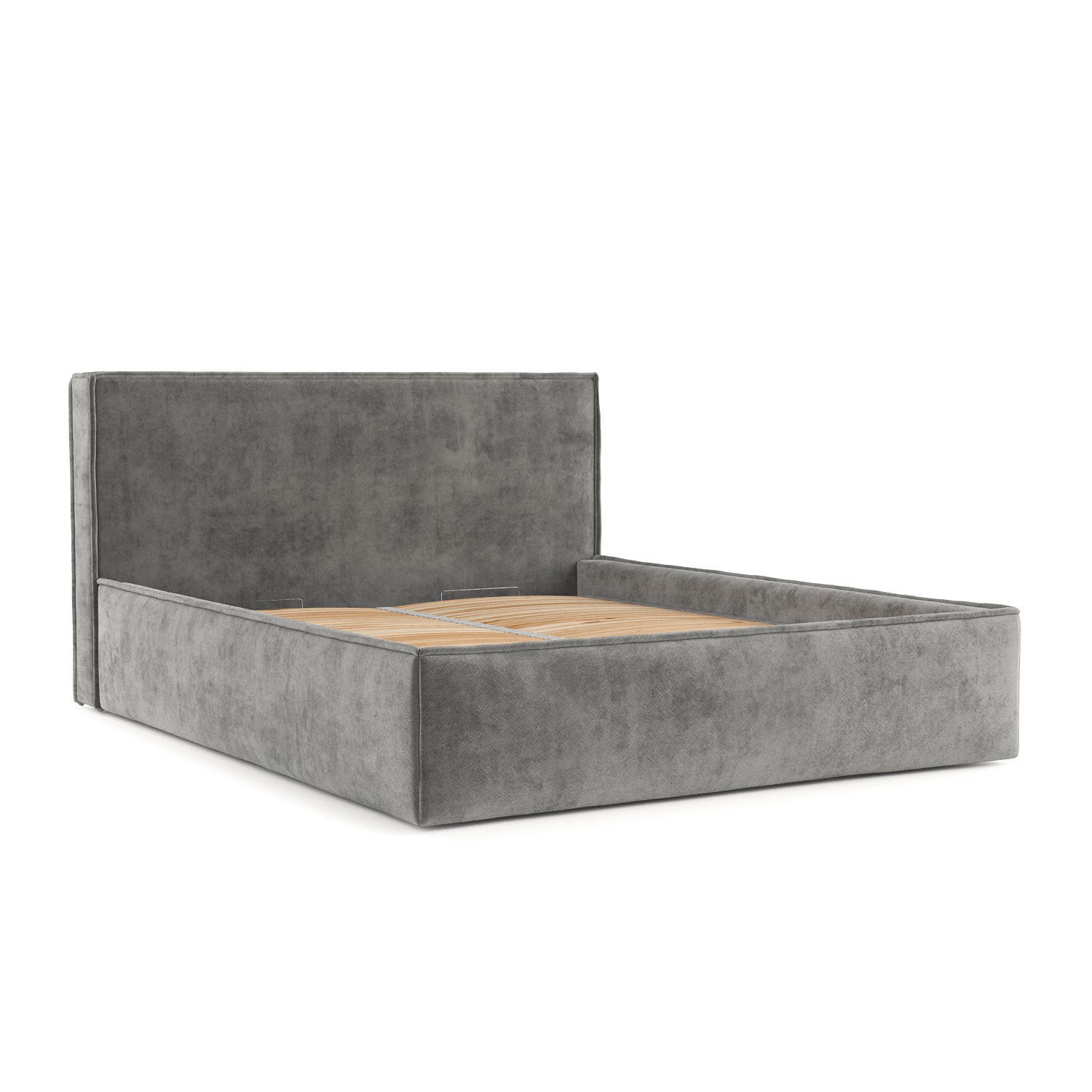POLSTERBETT Sato mit Stauraum 200/200 cm Stahl im Terra NW Stoff - Dunkelgrau/Schwarz, Holz/Holzwerkstoff (200/200cm) - AltaBeds