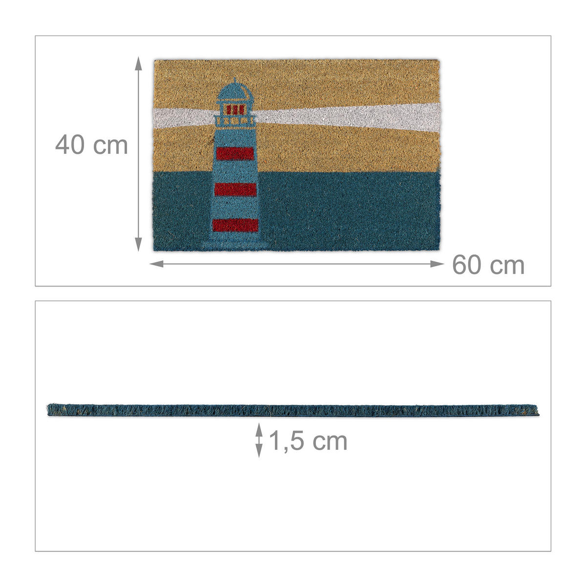 FUSSMATTE - Multicolor, Kunststoff/Textil (60/40cm) - Relaxdays