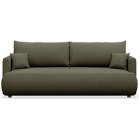 SCHLAFSOFA Ovo Mini Olivgrün Chenille Easy Clean - Schwarz/Olivgrün, Kunststoff/Textil (226/90/97cm) - Selsey