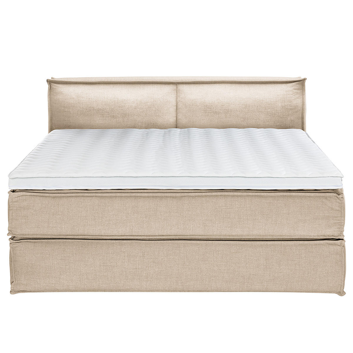 BOXSPRINGBETT mit Kopfteil - Premium - Beige, Textil (180/220cm) - home24
