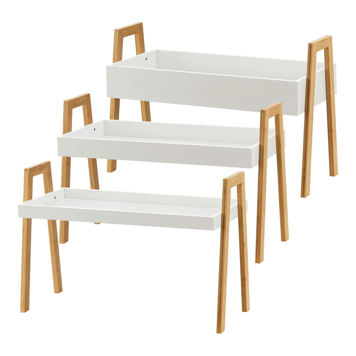 STAPELREGAL Hitra - Naturfarben/Weiß, Holz (65/85/30cm) - [en.casa]