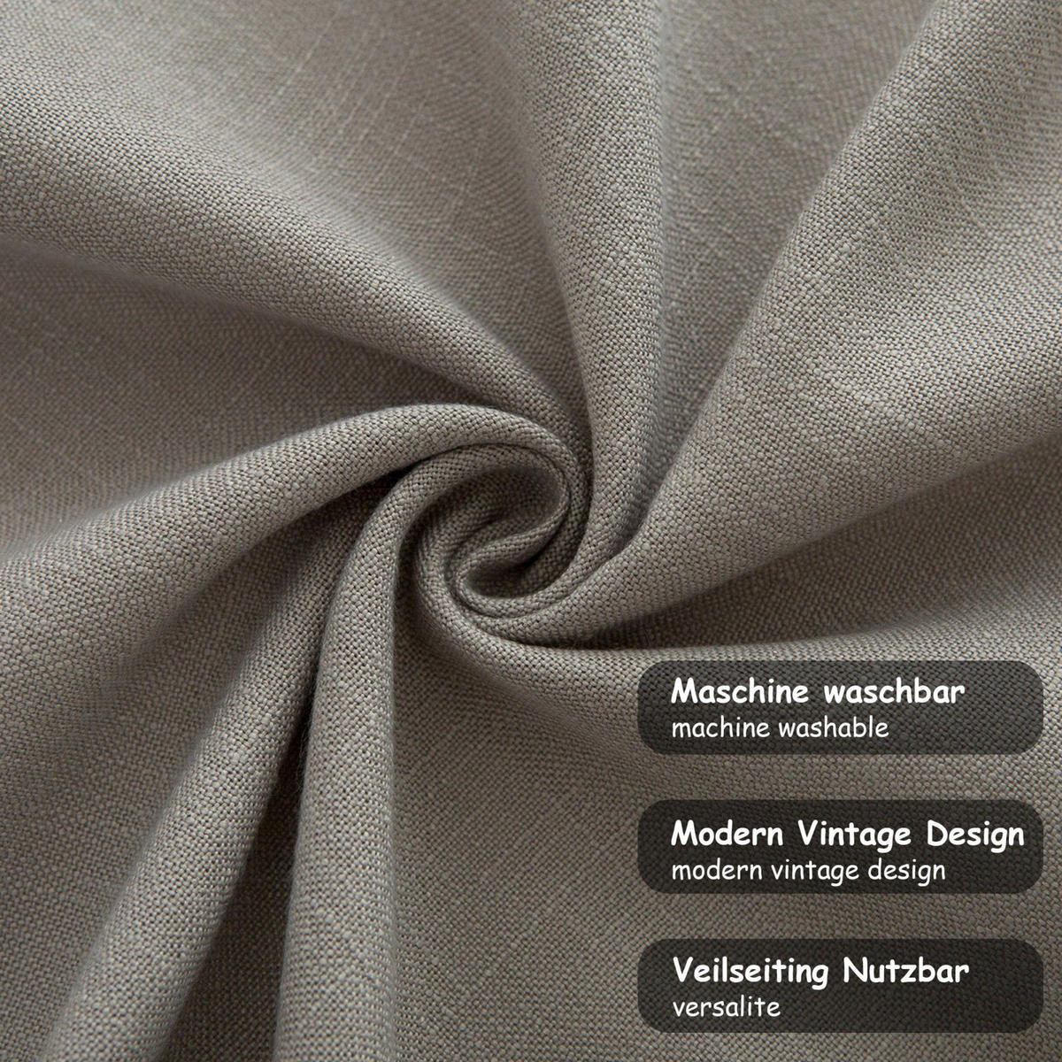 TISCHLÄUFER Leinenoptik abwaschbar, Lotuseffekt, 30x120 cm, Hellgrau - Hellgrau, Textil (30/120cm)