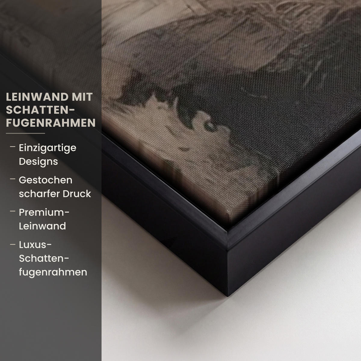 LEINWAND Bilder mit Rahmen - Farbe - Abstrakt - Beige - Kunst - 90x60 - Greige, Textil (90/60cm) - MuchoWow