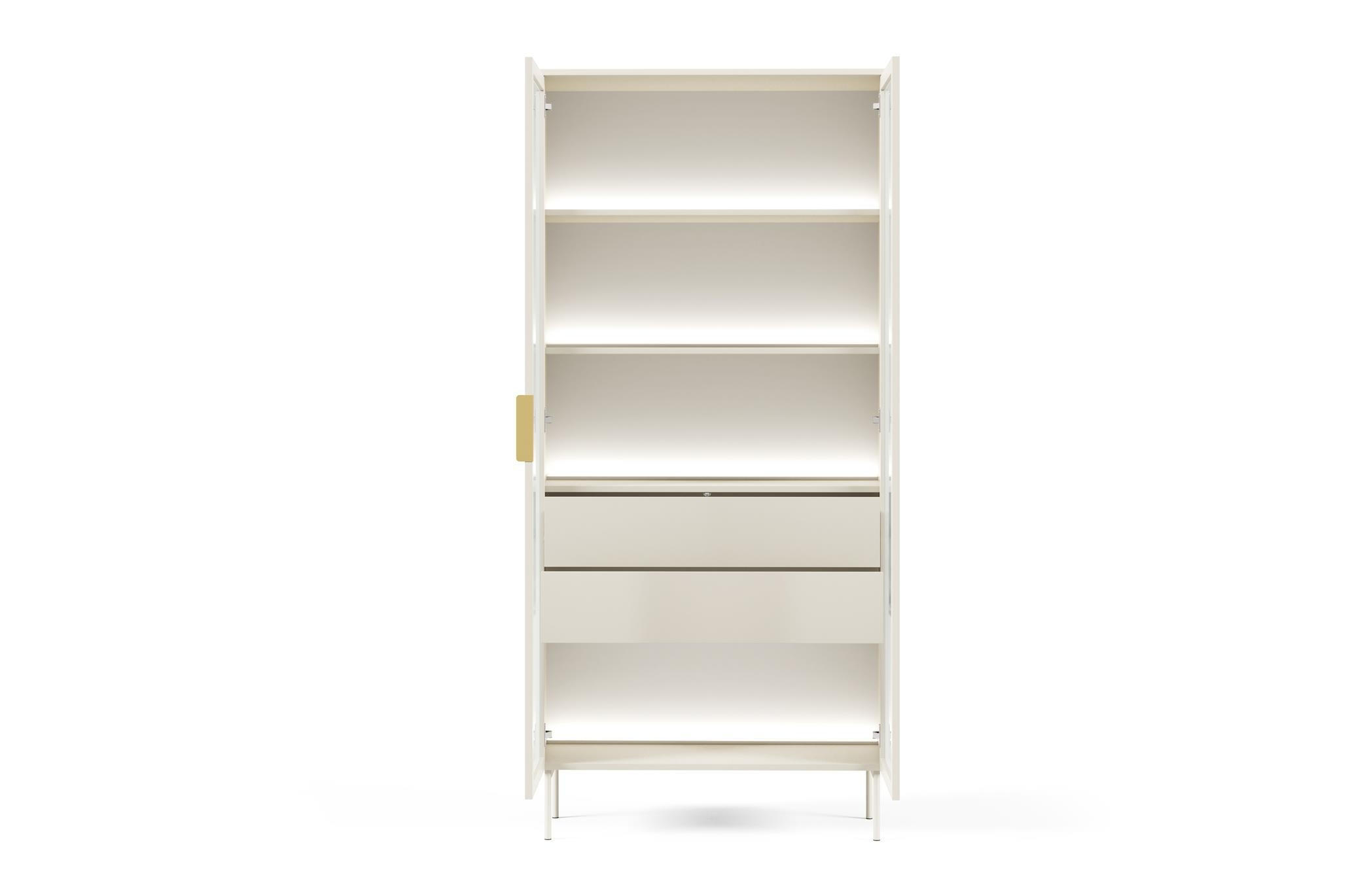 VITRINE Ilumi Kaschmir, mit LED - Kaschmir, Holzwerkstoff (92/195/39cm) - Bettso