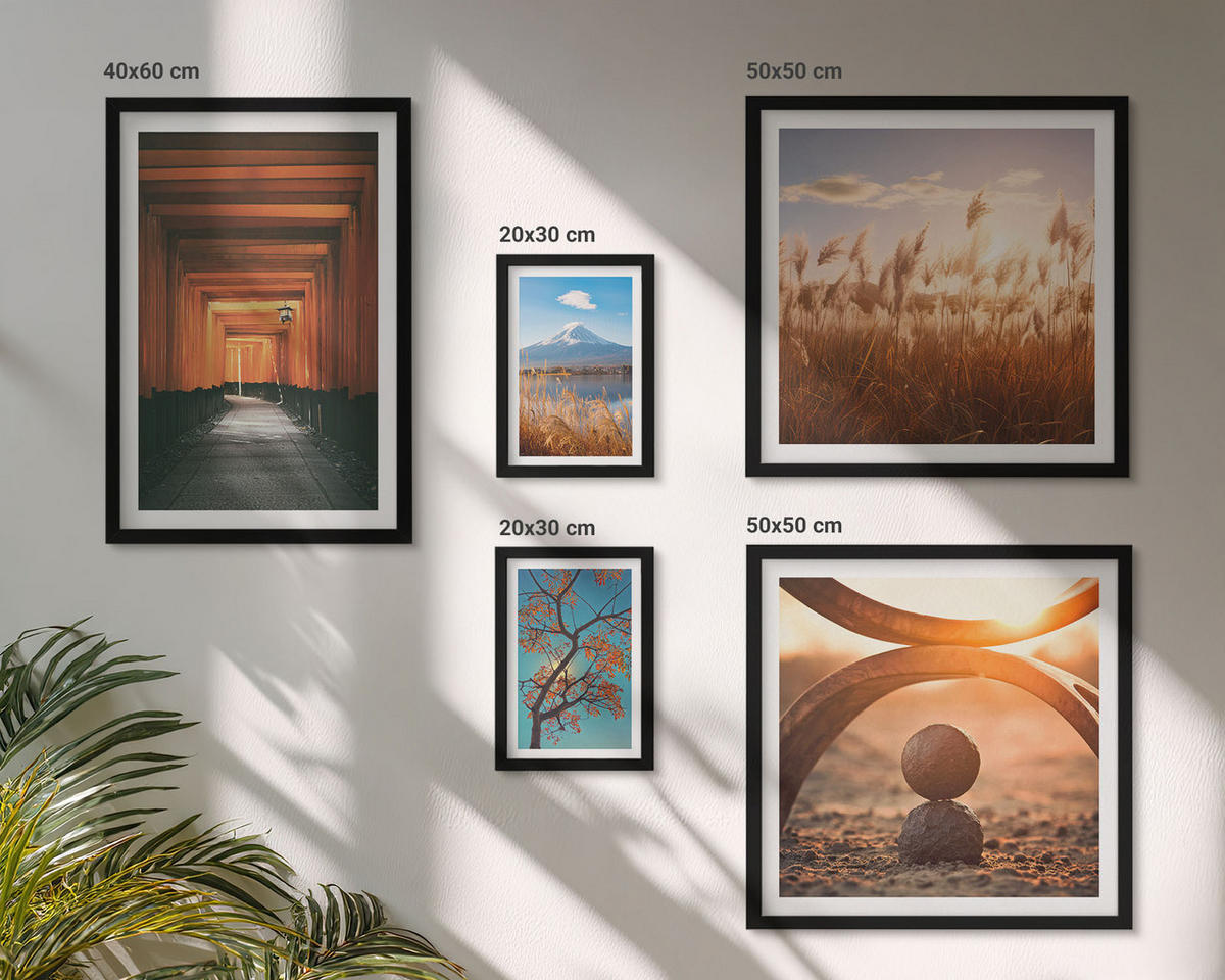 BILDER SET 5er Set - 50x50 cm & 20x30 cm & 40x60 cm Schwarzer Rahmen - Architektur der Küstenstädte - Schwarz, Kunststoff (40/60cm) - TULUP